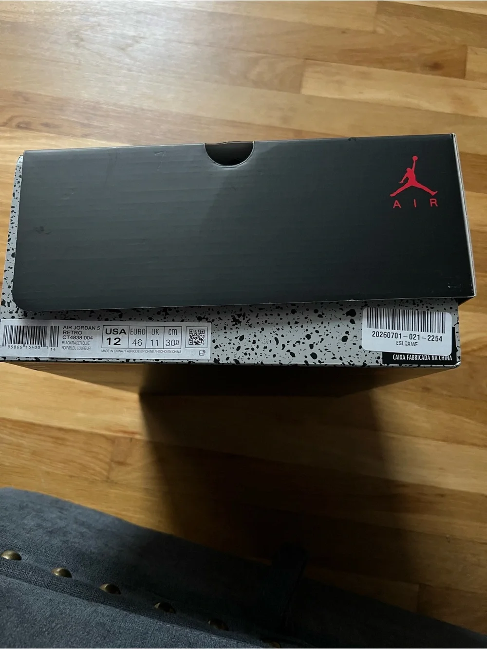 Jordan Black and Blue High-Top Sneakers